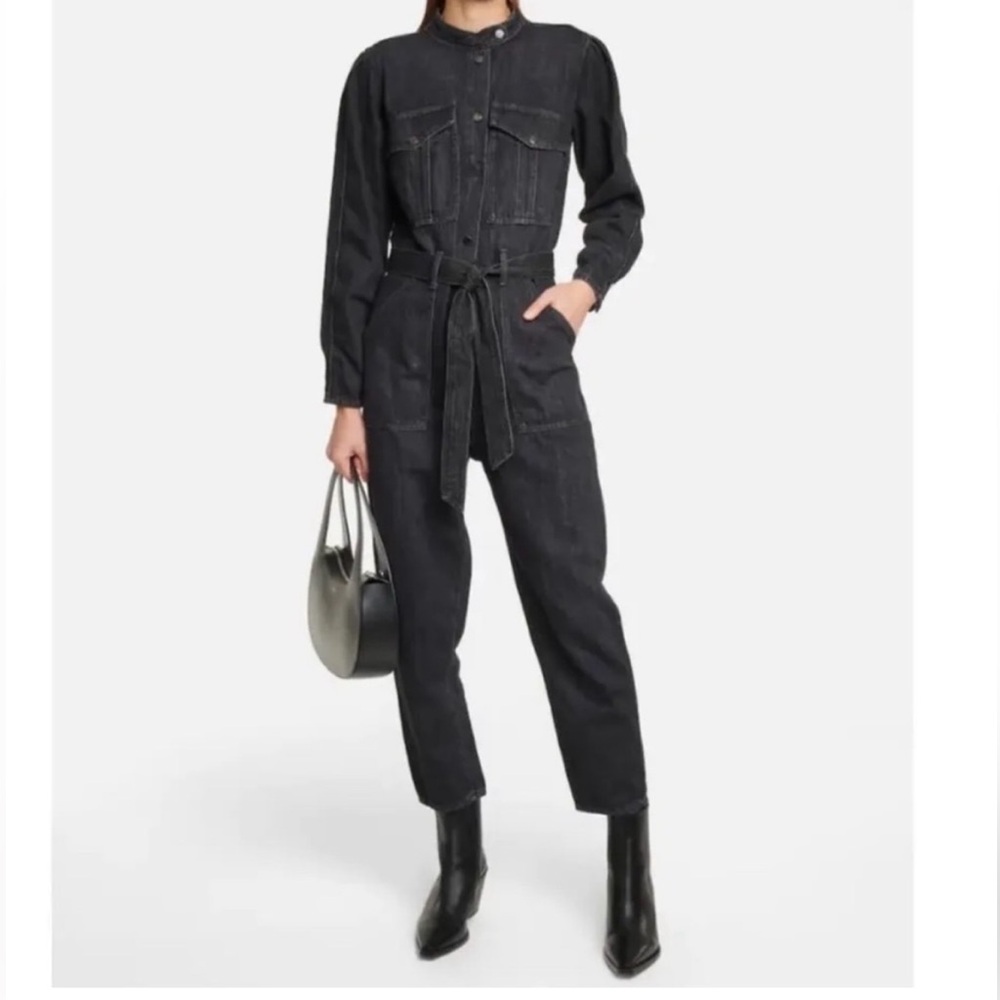 Veronica Bread Dark Gray Denim Jumpsuit